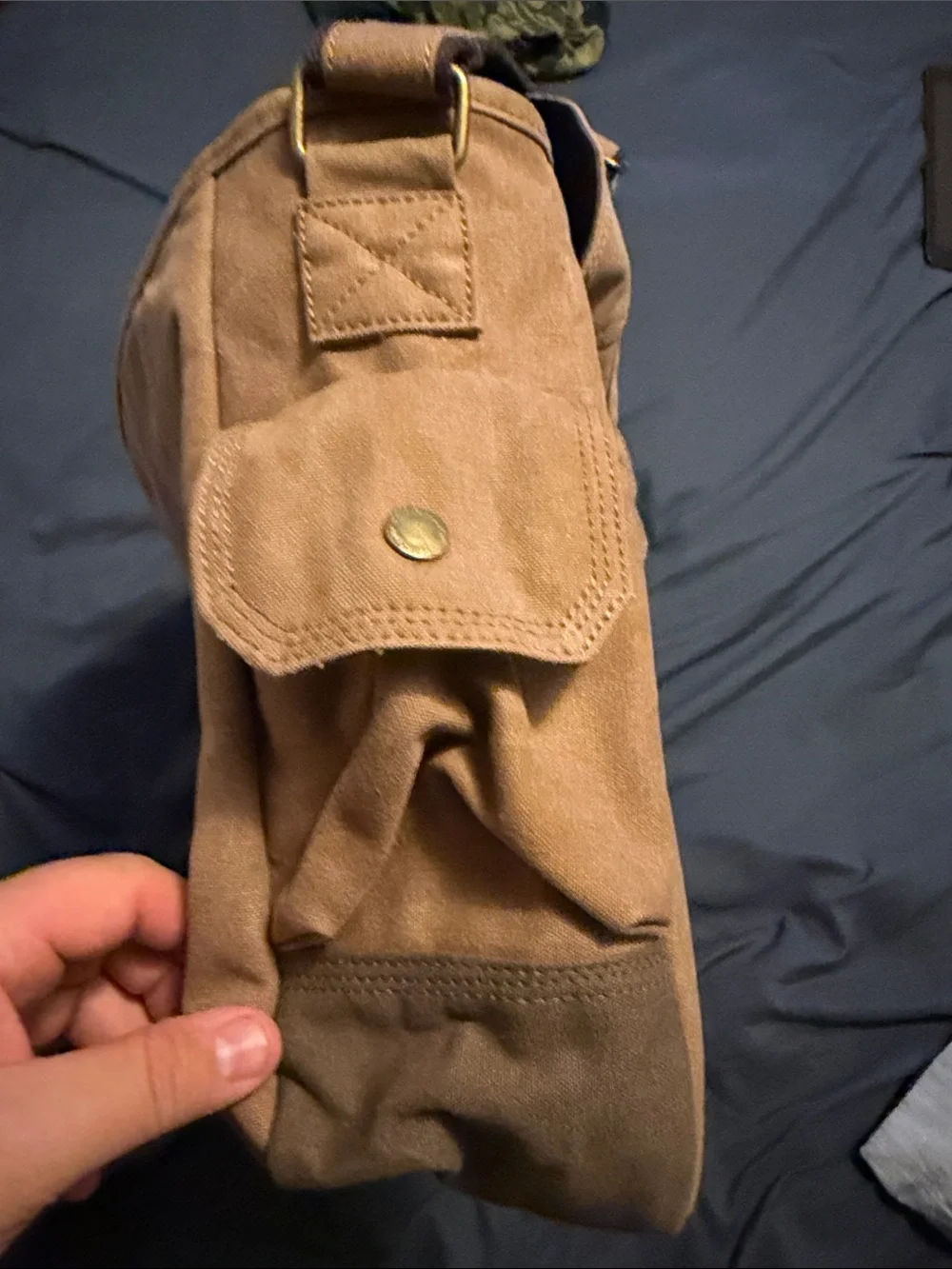 Brown Canvas Messenger Bag - Men's Shoulder Bag
